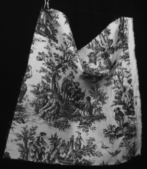 Hanging cloth with a pastoral scene printed on it